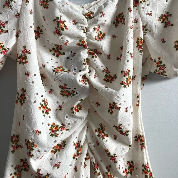 Wrapper Eyelet Floral Top (S) - Picture 3 of 7